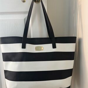 Michael Kors Black & White Striped Tote